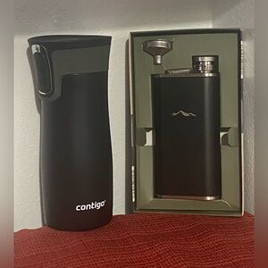 NWT…CONTIGO BLACK TUMBLR AND ADVENTURIDGE FLASK SET